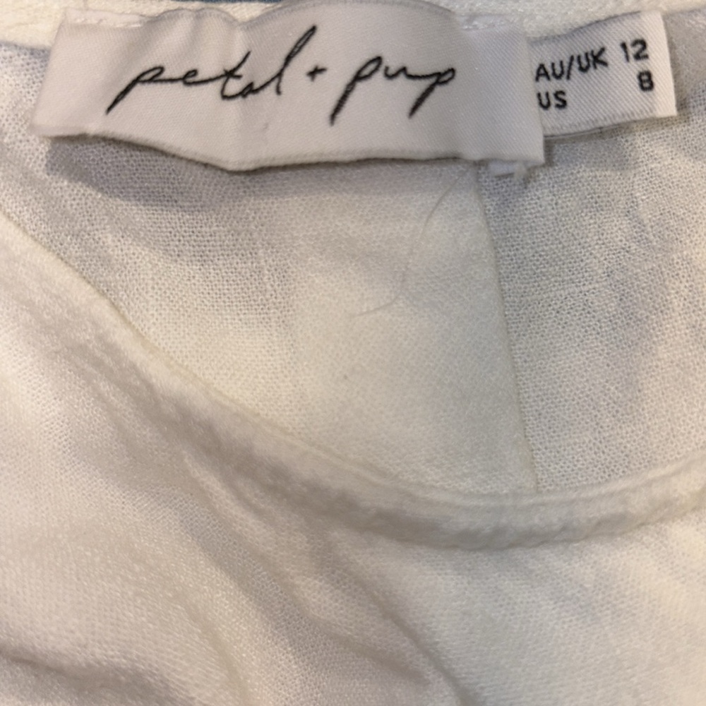 Petal & Pup white ruffle peplum tank top women’s size 8.  ARC - Picture 4 of 4